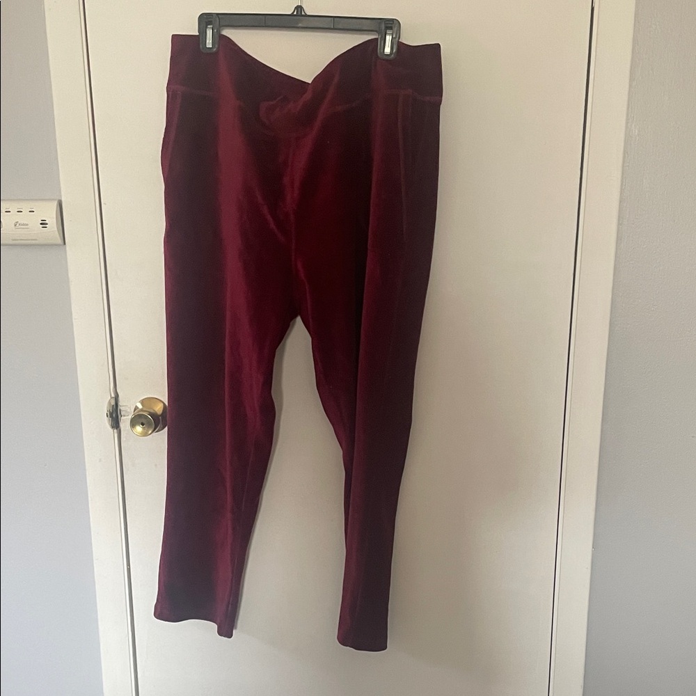 Susan Graver Burgundy Velvet Pants